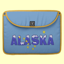 SNOWY WORD ALASKA macbook sleeves