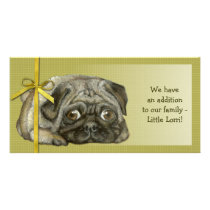 Snug pug photo card