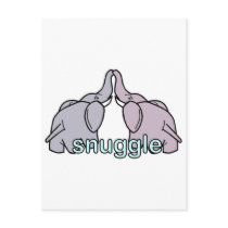 Snuggling Elephants Post Card