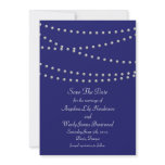 So Chic Pearls on Blue Save the Date invitations