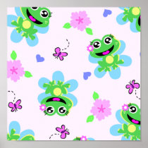so happy frogs allover.ai posters