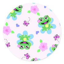 so happy frogs print stickers