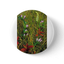 Soapwort gentian and Nodding ladies tresses Pinback Button