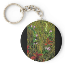 Soapwort gentian and Nodding ladies tresses Keychain
