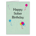 Sober Birthday Card