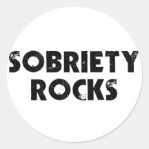 Sobriety Rocks Round Sticker