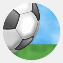 Soccer Background Round Stickers