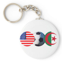 Soccer Ball Algeria & USA Flags The MUSEUM Zazzle Keychains