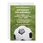 Soccer Ball and Grass Birthday Party Invitations