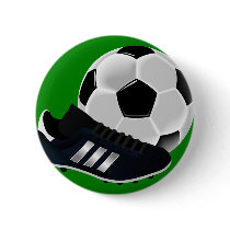 Soccer Ball and Shoe Button