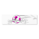 soccer ball biting net girls pink bumper stickers