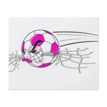 soccer ball biting net girls pink custom flyer