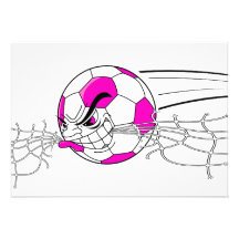 soccer ball biting net girls pink custom announcements
