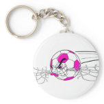 soccer ball biting net girls pink keychains