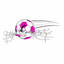 soccer ball biting net girls pink acrylic cut outs