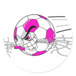soccer ball biting net girls pink stickers