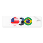 Soccer Ball Brazil & USA Flags The MUSEUM Zazzle bumper stickers