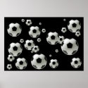 Soccer Ball Galaxy Stars Soccer Players Poster posters