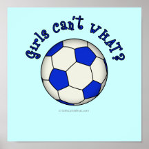Soccer Ball in Blue Poster