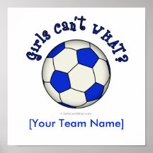 Soccer Ball in Blue Poster