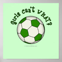 Soccer Ball in Green Poster