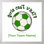 Soccer Ball in Green Poster