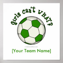 Soccer Ball in Green Poster