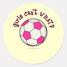 Soccer Ball in Pink Round Sticker
