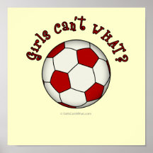 Soccer Ball in Red Poster