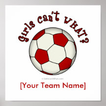 Soccer Ball in Red Posters