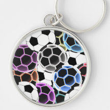 Soccer Ball Large Round Keychain