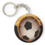 Soccer Ball On Fire Keychain