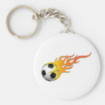 Soccer Ball On Fire Keychain