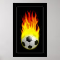 Soccer ball on fire - POSTER posters
