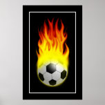 Soccer ball on fire - POSTER posters