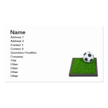 Soccer Ball on Grass Business Card Template