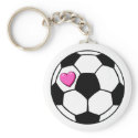 Soccer Ball Pink Hrt keychains