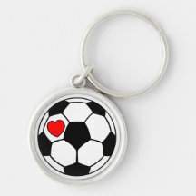 Soccer Ball (Red Heart) Key Chain