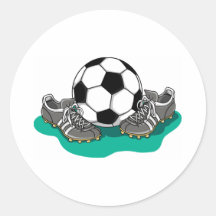 Soccer Ball Shoes Round Sticker