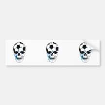 soccer ball skull head bumper stickers