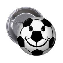 Soccer Ball Smiley Face Button