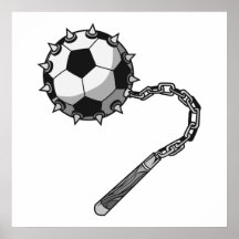 soccer ball spike mace graphic posters