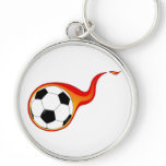 Soccer Ball with Flames keychains