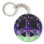 SOCCER BALLS PEACE SIGN keychains