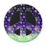 SOCCER BALLS PEACE SIGN FRIDGE MAGNET