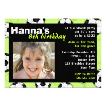 Soccer Birthday Party Invitation Green