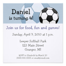 Soccer Birthday Party Invitations 5.25 in