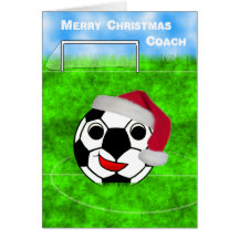 soccer coach christmas greeting card