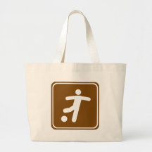 Soccer Field Highway Sign Canvas Bags