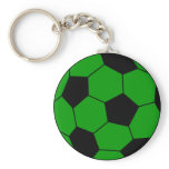 Soccer football green and black keychains